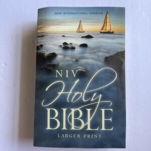 New International Version NIV Holy Bible Larger Print Paperback Book Zondervan